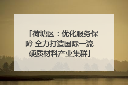 荷塘区：优化服务保障 全力打造国际一流硬质材料产业集群