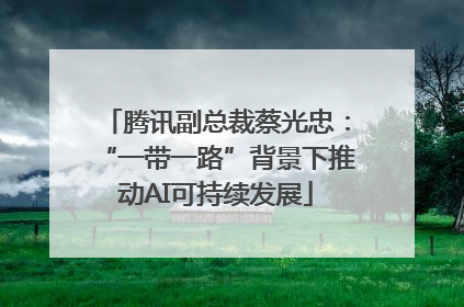 腾讯副总裁蔡光忠：“一带一路”背景下推动AI可持续发展