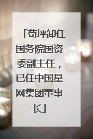 苟坪卸任国务院国资委副主任，已任中国星网集团董事长