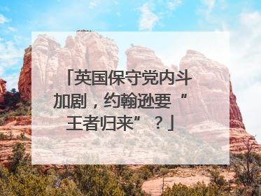 英国保守党内斗加剧，约翰逊要“王者归来”？