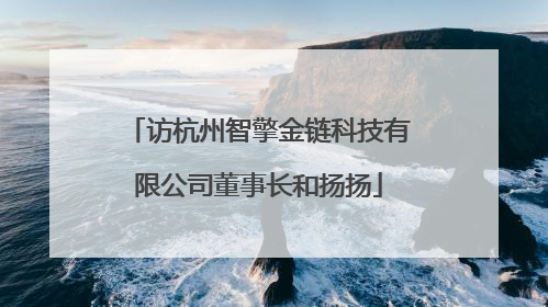 访杭州智擎金链科技有限公司董事长和扬扬