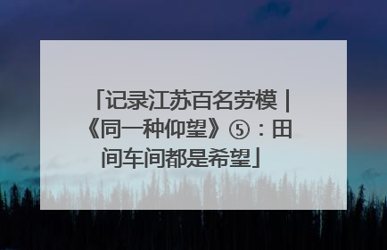 记录江苏百名劳模｜《同一种仰望》⑤：田间车间都是希望