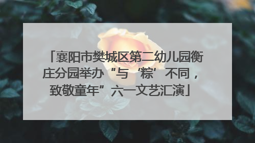 襄阳市樊城区第二幼儿园衡庄分园举办“与‘粽’不同，致敬童年”六一文艺汇演