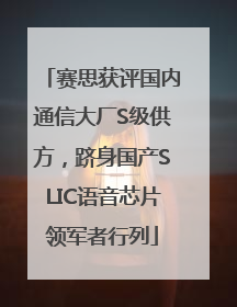 赛思获评国内通信大厂S级供方，跻身国产SLIC语音芯片领军者行列