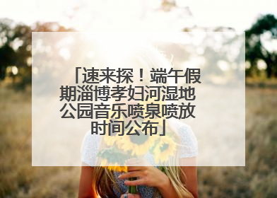 速来探！端午假期淄博孝妇河湿地公园音乐喷泉喷放时间公布
