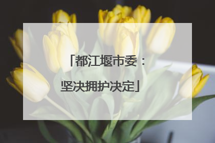 都江堰市委：坚决拥护决定
