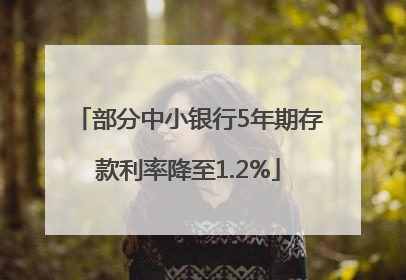 部分中小银行5年期存款利率降至1.2%