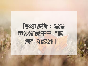 鄂尔多斯：漫漫黄沙渐成千里“蓝海”和绿洲