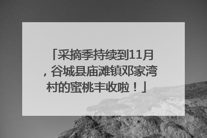 采摘季持续到11月，谷城县庙滩镇邓家湾村的蜜桃丰收啦！