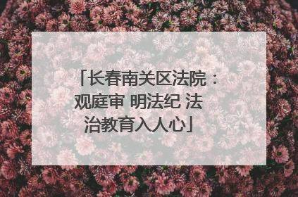 长春南关区法院：观庭审 明法纪 法治教育入人心