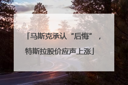 马斯克承认“后悔”，特斯拉股价应声上涨