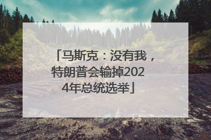 马斯克：没有我，特朗普会输掉2024年总统选举
