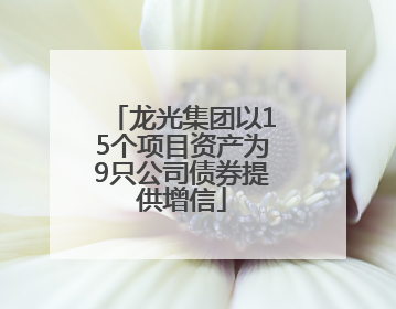 龙光集团以15个项目资产为9只公司债券提供增信