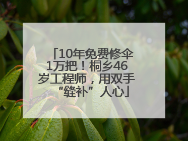 10年免费修伞1万把！桐乡46岁工程师，用双手“缝补”人心