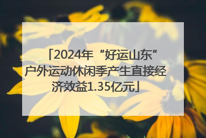 2024年“好运山东”户外运动休闲季产生直接经济效益1.35亿元