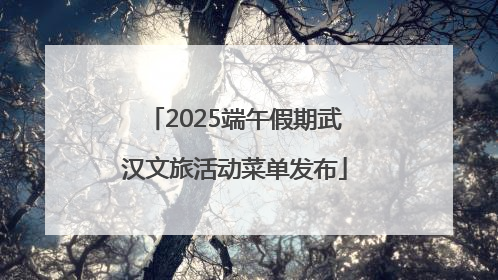 2025端午假期武汉文旅活动菜单发布
