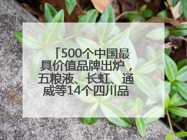 500个中国最具价值品牌出炉，五粮液、长虹、通威等14个四川品牌上榜