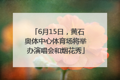 6月15日，黄石奥体中心体育场将举办演唱会和烟花秀