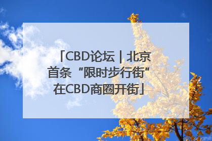 CBD论坛｜北京首条“限时步行街”在CBD商圈开街