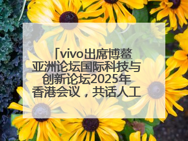 vivo出席博鳌亚洲论坛国际科技与创新论坛2025年香港会议，共话人工智能未来图景